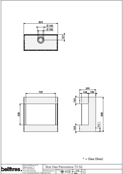 Large Gas Module Dimension BOX gas Panorama 73-52 - Gas Fires | Designer Fires | Modern Gas Fires